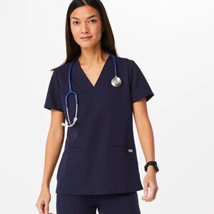 Figs Navy Scrub Top
